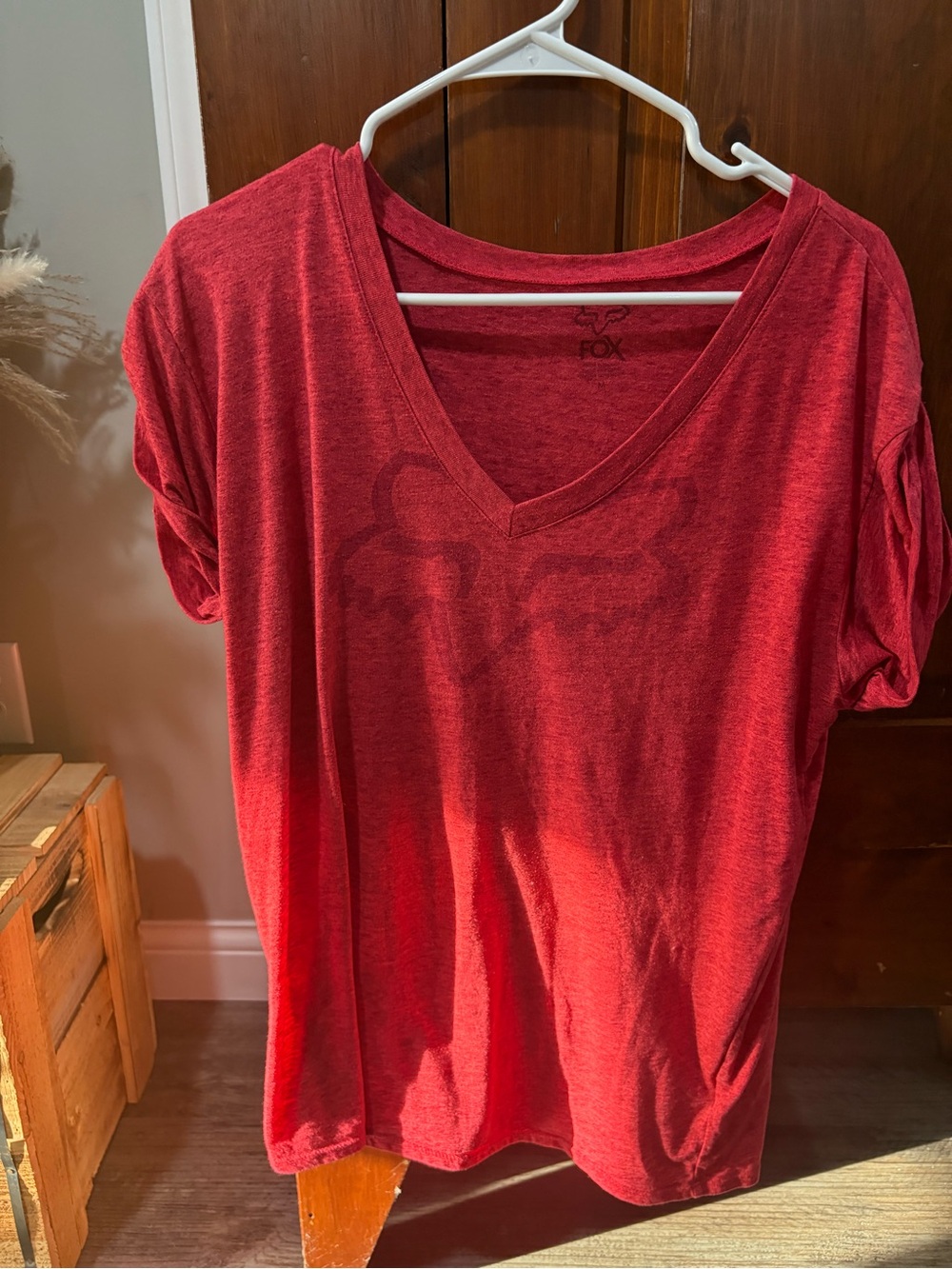 Fox Red V-Neck Short Sleeve Tee